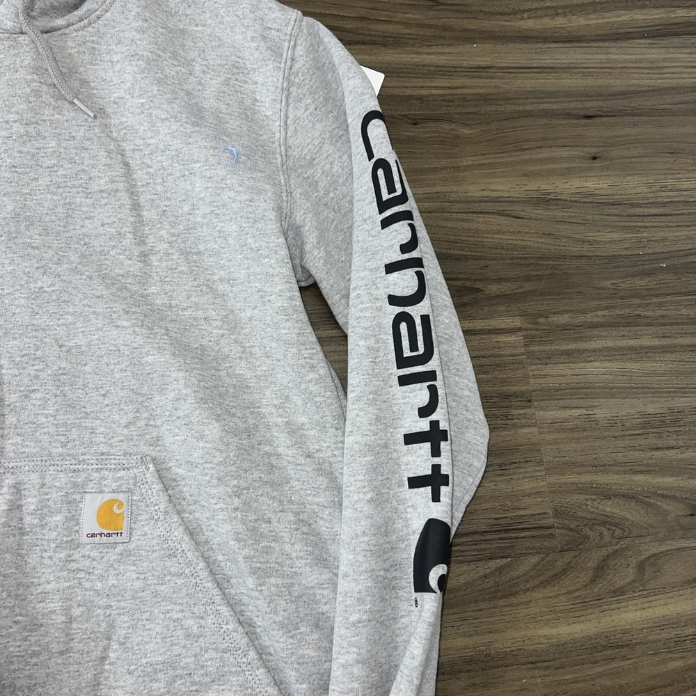 Carharrt Pouch Pocket Loose Fit Gray Men's Pullover Heavy Hoodie. Size S - Picture 3 of 8